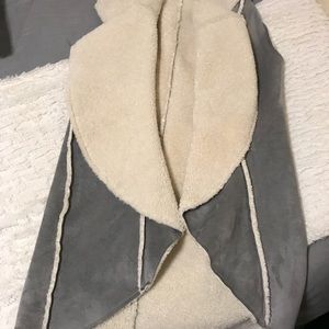 Grey Shearling Vest
